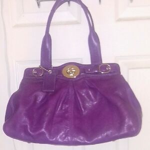 Coach Purple Leather Shoulder Bag